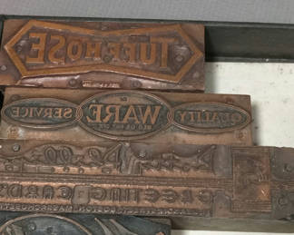 Lot 144: Antique Metal & Wood Letterpress Blocks