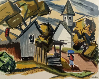 Lot 105: Philip Hicken Signed Serigraph & Watercolor