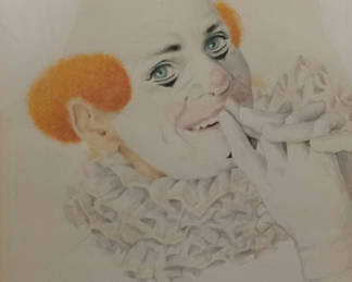 Lot 118: Ben Black Framed Clown Art