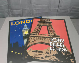 Lot 125: Linnea Design London & Paris Posters