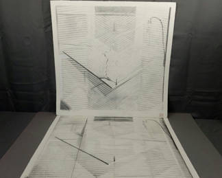 Lot 116: Unframed Geometric Art