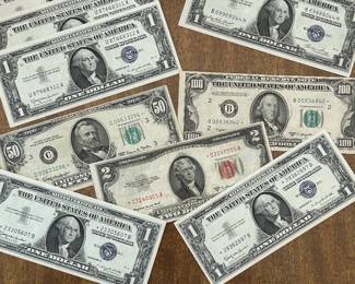 Consecutive Serial Number Notes and Star Notes - $1 to $100 Notes