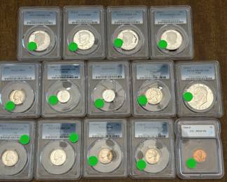 Assorted Graded and Slabbed Coins