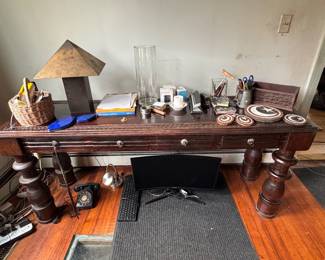 carved mahogany desk