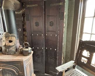 Carved mahogany doors