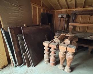 assorted table tops and bases for tables