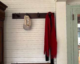 mahogany hat/coat hooks