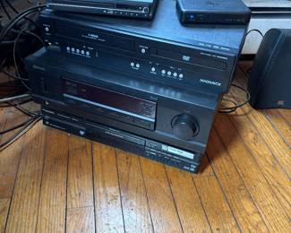 various electronics and speakers