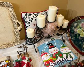 PILLOW, CANDLE DISPLAY, BAG & FLORAL