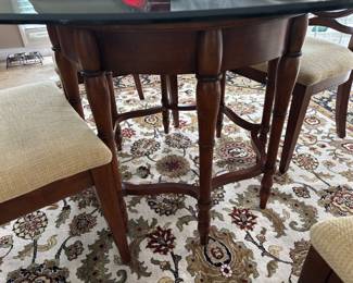 GLASS TOP TABLE & 4 CHAIRS