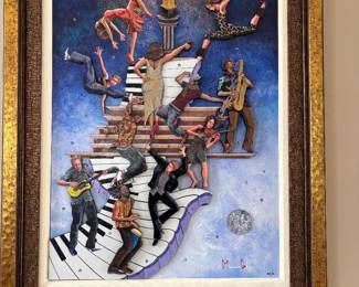 MARCUS GLENN, KEY STEPS TO THE GRAMMY 3D SCULPTOGRAPH 31"X 21"1/2