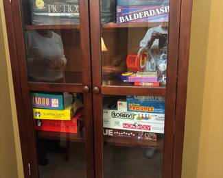 GAMES & BOOK SHELF W/ DOORS