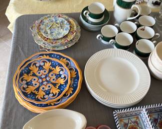 COFFEE SET, WHITE DISHES, TACO SET