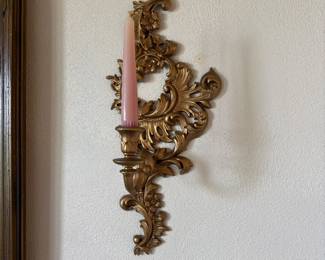 Vintage Hollywood Regency HOMCO Candle Sconce Set of 2