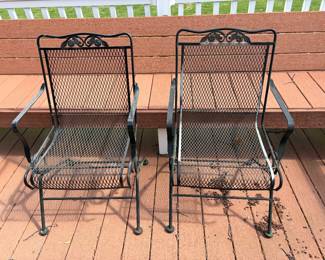 Set of Two Iron Patio Chairs 