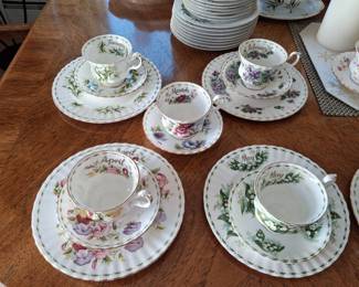 Royal Albert Flower of the Month complete set