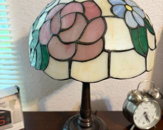 #26 - $64 each - Floral stained glass lamps 18tx12w 2 available