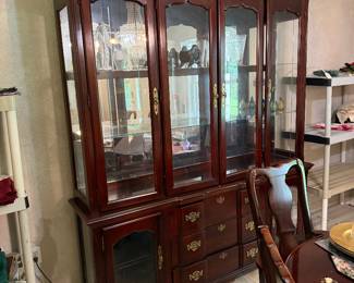 #4 - $400 - Mahogany China cabinet 69lx16dx7ft 