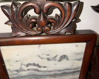 #1 - $1,000 - Asian bench with marble and rosewood 68lx23dx4ft