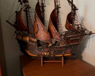 #57 - $140 - Vintage pirate ship wood 22wx22x7d