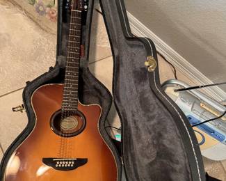 #79 - $300 -Yamaha 12 string guitar in case APX-5-12A