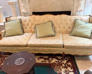 #94 - $200 - Walnut French provincial style couch 7ftlx33dx30h some staining