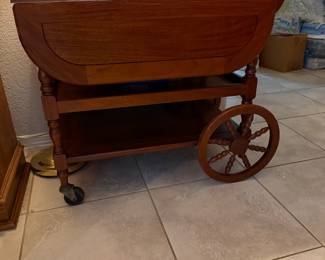 #22 - $200 - Rosewood rolling cart 35lx21d-41w totalx29t