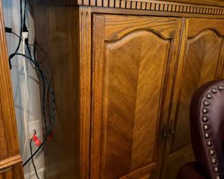 #18 - $350 - Entertainment center with granite 3pieces 47wx25dx52.5t - tower 25.5wx70hx18d