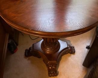 #63 - $100 each - 2 side pedestal table 29roundx30h