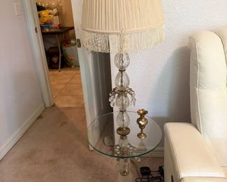 #36 - $100 - Glass table with lamp 54tx16