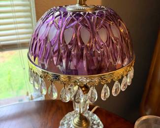 #71 - #70 - Vintage purple glass lamp 18x10
