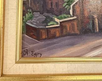 #100 - $100 - Oil on canvas of Jerusalem R.Egry 28x15 2 available