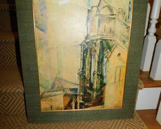LYONEL FEININGER PRINT "CATHEDRAL AT HALLE"