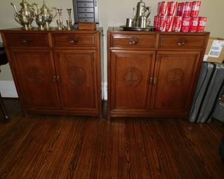 VINTAGE ROSEWOOD ASIAN CABINET PAIR