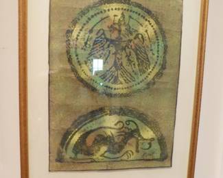 VINTAGE KOREAN FOLK ART PAINTING IN THE MINHWA STYLE