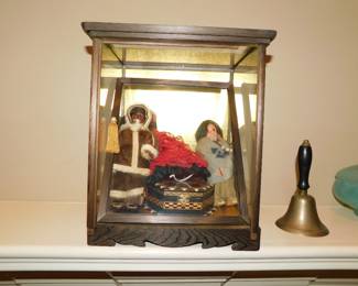 VINTAGE DOLLS IN DISPLAY BOX