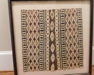VINTAGE FRAMED GEOMETRIC AFRICAN BATIK