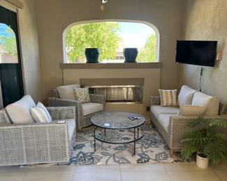 Patio Grouping: Glider Chairs & Settee By Ashley Furnishings