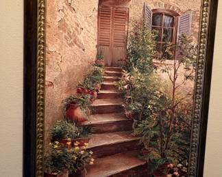 Tuscan Courtyard Staircase Painting