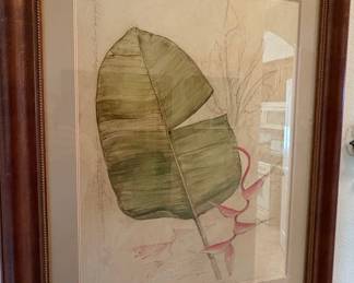 Framed Botanical Print - Banana Leaf and Heliconia