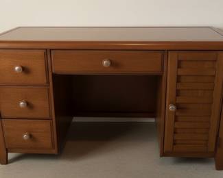 Wooden Writing Desk with Drawers and Cabinet