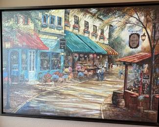 W. James "The Vineyard Cafe" Oil Painting on Canvas