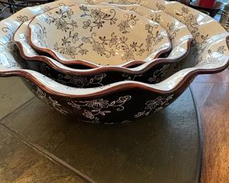 Temptations by Tara Floral Lace Set of 4 Nesting Bowls