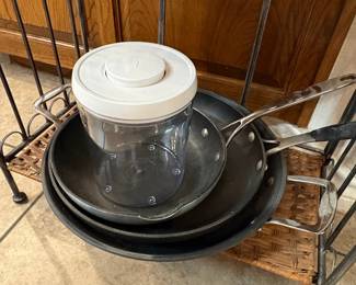 All-Clad Stainless Steel Fry Pan with Lid and Storage Container