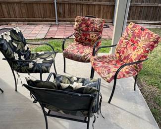 Outdoor Patio Chairs with Floral Cushions