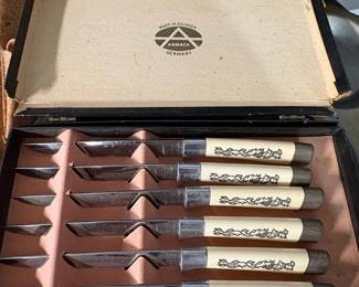 Armack Solingen Germany 6-Piece Steak Knife Set with Presentation Case