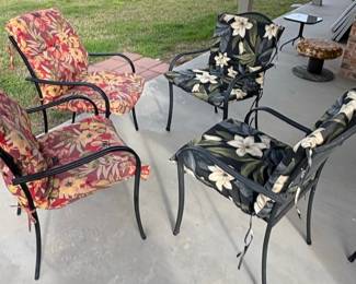 Outdoor Patio Chairs with Floral Cushions