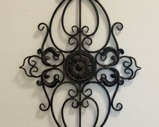 Ornate Black Metal Scroll Wall Art
