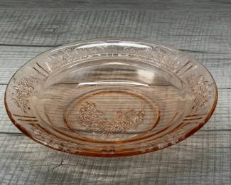PINK DEPRESSION GLASS SHARON OPEN JAM DISH
