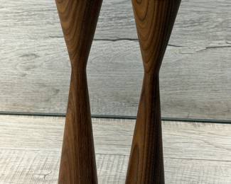 ONEG SOLID WOOD SHABBAT CANDLE HOLDERS WALNUT